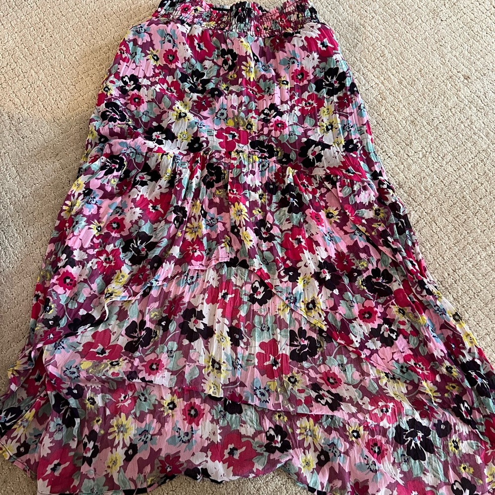 Wet Seal Pink Pleated High-Low Maxi Skirt